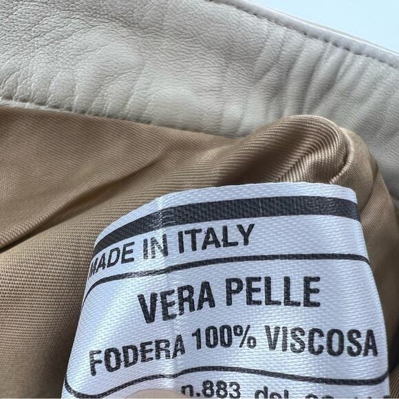 100% Italian made Leather Straight Leg Pants - size 28 - Picture 7 of 9
